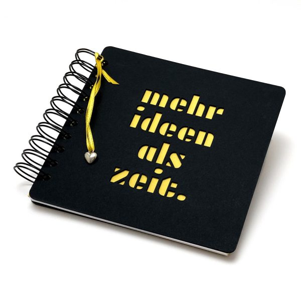 "Mehr Ideen als Zeit" Notizblock, 15 x 15 mm, 50 Blatt